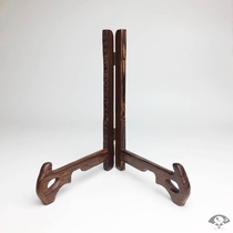 Plate bracket solid wood plate rack porcelain plate bracket pendulum plate hanging plate stone clock ornaments bracket decoration sitting plate rack