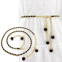 Korean version Jane about 100 Lady Decoration Metal Waist Chain Accessories Skirt Fashion Casual Fine Girdle Dress Leather Strap