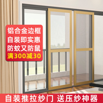 Sandgate Push door Mosquito Screens Door Self Loading moving kitchen Balcony Yarn Door Aluminum Alloy Push-and-pull stainless steel moving door