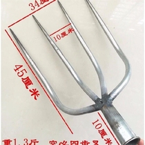 Four-tooth fork hollow agricultural grass fork iron fork steel fork garbage yard fork waste fork large five-tooth fork four-strand fork