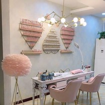 Nail art shelf wall ins wall-mounted heart-shaped display rack Net red nail polish showcase wall shelf Nail shop