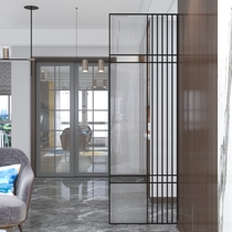 Light luxury screen partition living room Changhong tempered glass entrance decoration wash table stainless steel iron custom