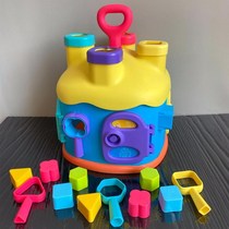 Exercise baby hand-eye coordination childrens color shape cognition matching wooden house boys and girls six-sided educational toys