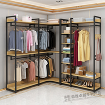 Open cloakroom hanging clothes hanger floor bedroom metal wardrobe rack Multi-functional corner clothing cap Customized