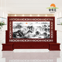 Chinese screen partition living room office unit meeting room entrance hall porch large painting seat screen wall customization