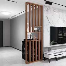 New Chinese zen wood screen partition Living room Dining room door Feng Shui block brake entrance partition Hollow can be customized