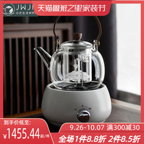 JWJM Japanese electric pottery stove glass tea maker household cooking double-purpose bubble teapot lifting beam kettle heat-resistant high temperature