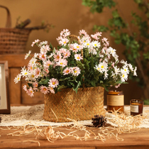 Small Daisy Emulation Floral Chamomile Fake Flowers Basket Living-room Decorated Dry Bouquet Photo Furnishing Table Floral Swing Piece
