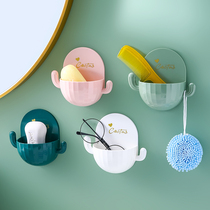 Cactus soap box non-perforated wall-mounted drain creative suction cup home storage cartoon soap box rack