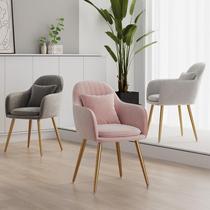 Light luxury chair Home bedroom desk ins makeup stool backrest Simple modern net red dressing Nordic dining chair