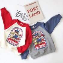 Childrens coat 2021 Autumn New Tide boy girl childrens clothing baby Foreign style cartoon shoulder sleeve long sleeve sweater