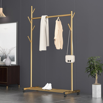 Light luxury clothes rack Floor folding bedroom hanging clothes rack Single rod household simple clothes rack Coat rack