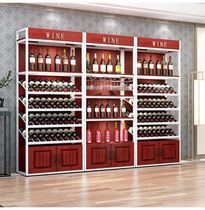 Wine cabinet red wine rack inclined wooden frame winery inclined Iron 80cm ground display rack storage commercial display cabinet