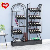Nordic wine display rack bar wine display rack supermarket winery shelf wine glass shelf iron partition