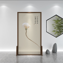 Screen partition blocks the door into the house modern simple office solid wood Zen living room porch new Chinese seat screen
