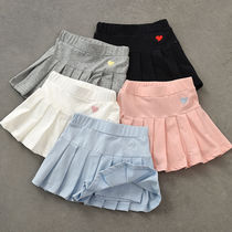 Beautiful Joker pleated skirt pants childrens cotton skirt with safety pants thin skirt