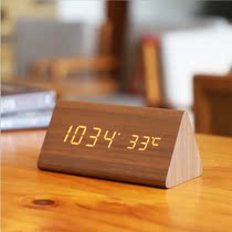 Timer learning self-discipline creative Japanese wooden alarm clock simple retro silent luminous bedside multi-function