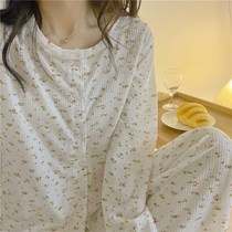 Han edition pajamas female spring and autumn in wind crushed flower sweet long sleeved girl can wear two suits in home suit
