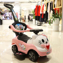 Twist Twisting Car Woman Bao Multifunction Children 1-3-year-old baby taxiing car with music hand push Barrier Toy