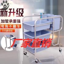  Stainless steel dinner plate collection trolley Stainless steel tableware cleaning table Commercial mobile dining car Bowl collection car Restaurant hotel