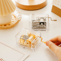 Miscellaneous mini creative transparent hand clockwork metal movement Music box Music box Best friend couple birthday