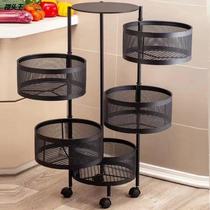 Kitchen vegetable rack multi-layer floor-to-ceiling round rotatable vegetable basket fruit storage storage basket household items
