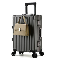 Xiaomi Aluminum Frame Business Suitcase Men And Women Students Travel Password Tie Rod Leather Case Universal Wheels Mute Wheel Boarding Box