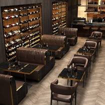 Milk Tea Shop Bar Table and chairs combined Industrial Wind Cafe Sofa Hot Pot BBQ Western Restaurant Card