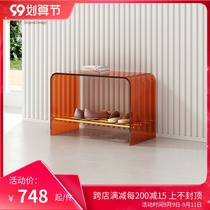 Danish YIDAN middle ancient acrylic shoe stool home door storage stool shoe rack light luxury shoe cabinet bench one