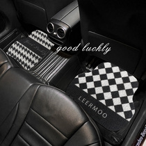 Silk ring car footbed can cut single sheet cartoon with chessboard lattice Easy cleaning protection cushion Dirty Mat Girls in the car