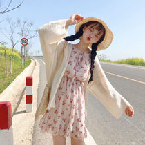 Summer coat womens thin Joker shawl knitted cardigan spring and autumn sunscreen clothes air-conditioned shirt Net red students outside