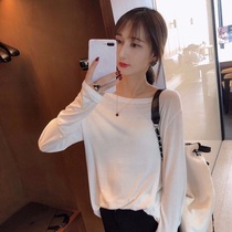 Spring and Autumn Long Sleeve T-shirt Female Korean version Joker Loose White Thin base shirt Women Interior Top ins Foreign
