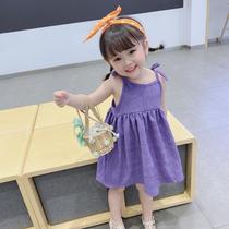 Summer new little girl quick-drying dress Camisole skirt Childrens net red fairy skirt girl style