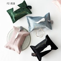 Minima Nordic light and luxurious velvet tissue bag for home living room toilet pumping paper towels paper towel box on-vehicle paper towels