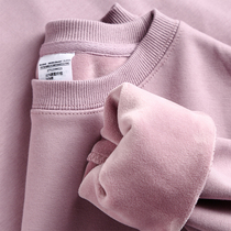 600g heavy sweet taro purple silver fox velvet crew neck sweater women's cream purple plus velvet padded long sleeve bottoming coat men's winter