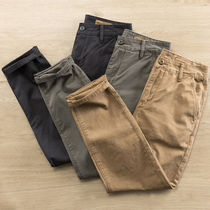Casual trousers mens loose small straight tube kigong pants thick water wash light old ankle-length pants mens tide with boots pants