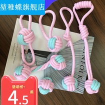 Dog toy grindle resistant to bite toy Labrador fights small and medium sized dog puppies Pet Dog Rope Knot 