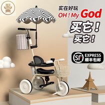 Childrens car can push a trolley for a two-year-old baby ride a baby carrier cart small and large age for a portable car