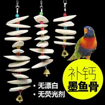 Cuttlefish bone Xuanfeng tiger skin Peony parrot calcium molar supplies Utensils Bird food Squirrel turtle hanging string Gnawing toys