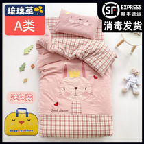 Kindergarten quilt three-piece set pure cotton washed quilt cover baby entering the kindergarten nap special childrens bedding six-piece set