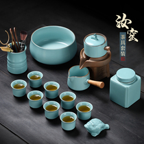 Thou Kiln Tea Set Suit Home Upscale Whole Set Anti-scalding Lazy Person Automatic Tea Tea God Instrumental Kongfu Tea Cup Teapot Tea Tray