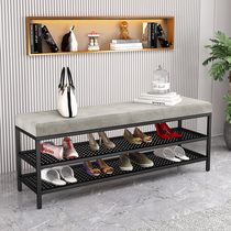 Black light luxury shoe-changing stool at home door can be used to change shoes stool simple shoes stool shoe cabinet integrated long bench