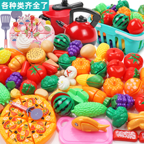 childrens play house toy girl kitchen cut vegetables cut fruit toy set boy pizza cake cut music