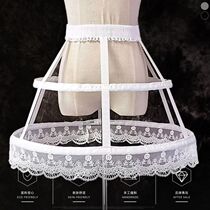 Super canopy skirt with fish bone adjustable bird cage support lolita hollow cosplay lolita daily lace skirt