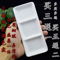 Porcelain plate palette bone china timossin die disk san ge die watercolor painting timossin die white porcelain dish palette