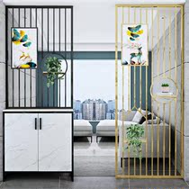 Stainless steel entry barrier iron screen partition living room bedroom modern simple light luxury creative Net Red Porch cabinet