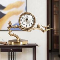 Bronze clock clock ornamental clock light and extravagant personality cabinet TV cabinet living room decoration pure copper desktop clock