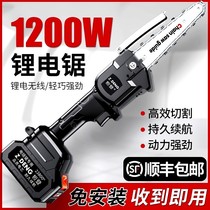 German Zheden Electric Logging Saw Home Small Handheld Electric Sawdust Lithium Battery Rechargeable Outdoor Chain Saw