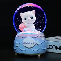 Dream crystal ball music box Birthday gift children girl decoration little girl rotating glass ball music box