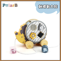 PolarB hedgehog multifunctional trailer 1-2-3 year old baby children wooden building block toddler educational toy